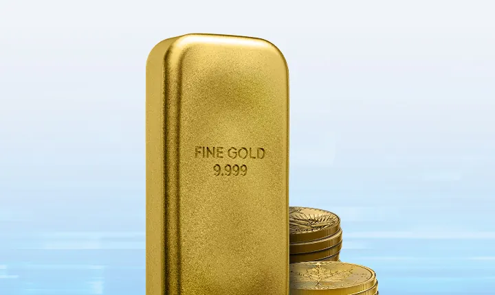 Lingotto d'oro e monete d'oro