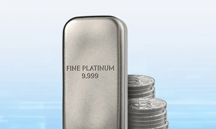 Lingotto di platino e monete di platino