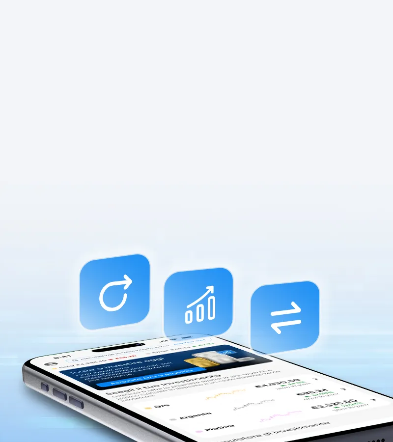 Interfaccia di trading dell'app OneGold su un tablet